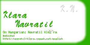 klara navratil business card